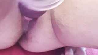 Busty amateur milf play with big toy