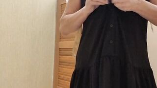 Little Linda is in the dressing room again. Cum in the Dressing Room with Your Fuck Slut