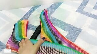 Foot Fetish with Sexy Colored Stockings