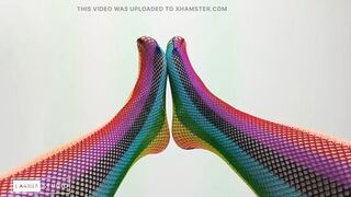 Foot Fetish with Sexy Colored Stockings