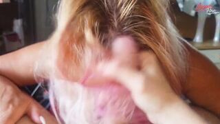 For the First Time I Do a Stepson Hairjob, Cum on My Hair