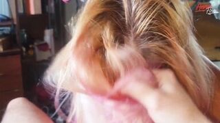 For the First Time I Do a Stepson Hairjob, Cum on My Hair