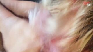 For the First Time I Do a Stepson Hairjob, Cum on My Hair