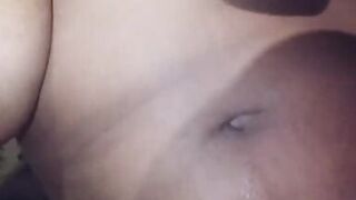 Schoolgirl fucks her pussy hard with a huge dildo