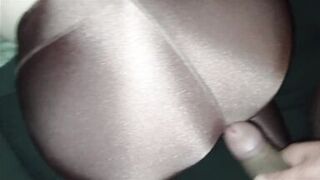 BBW MILF fuck doggy in leggins and high Heels and creampie