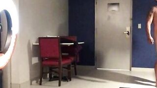 Gorgeous slut gets her pussy pounded while she gags on a dildo