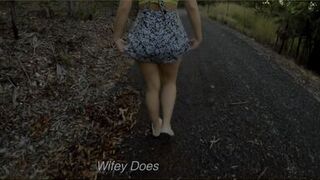 Wifey heads out to the park totally braless and with her big tits on show