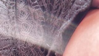 Wife fingered on the terrace - the foreplay