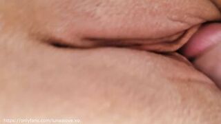 CLOSE-UP! All pussy in thick cum. Fat creampie. Best pussy fuck