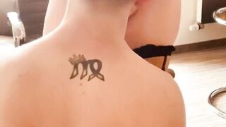 Licking on office chair