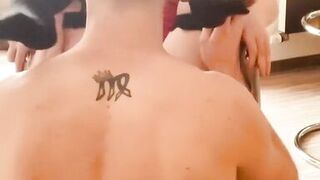 Licking on office chair