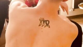 Licking on office chair