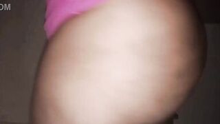 Ebony bbw wife with a big ass showing off in a short dress for her naughty neighbor