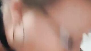 Got my big tits out and sucking cock