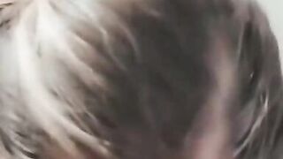 Got my big tits out and sucking cock