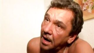 German milf fucking with one cock in her pussy and one in her throat during the threesome - 9 image
