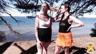 Arianna, a pretty brunette, has her first threesome