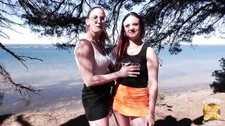 Arianna, a pretty brunette, has her first threesome