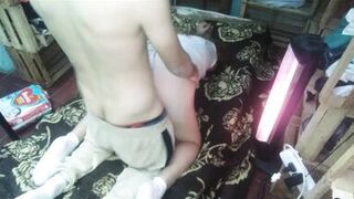 next to the stove warm doggy