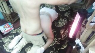 next to the stove warm doggy