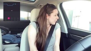 Trying not to cum too loud in the Starbucks Drive Thru!
