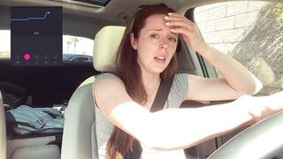 Trying not to cum too loud in the Starbucks Drive Thru!