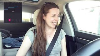 Trying not to cum too loud in the Starbucks Drive Thru!