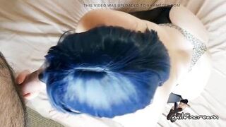 Sucking his hard cock...