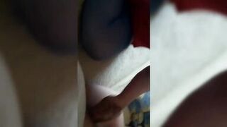 fingering and cum on blue stockings