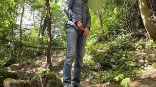 My fucking mother-in-law gives my dick a great handjob in nature