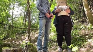 My fucking mother-in-law gives my dick a great handjob in nature - 8 image