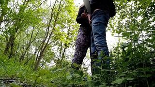 Sexy neighbor with a fat ass jerked me off in nature - 14 image