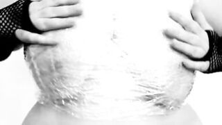 I dance with my big boobs wrapped in plastic wrap. LiaKahn spanish milf amateur curvy hot chubby submissive bitch slut