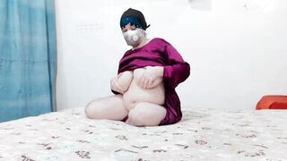 Beautiful Tits Muslim Chubby Girl Pressing Big Boobs