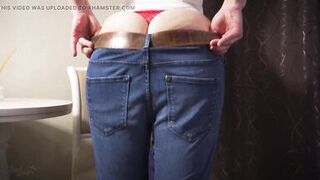 Real Amateur Homemade Leggings And Jeans Ass Tease 4K - 10 image