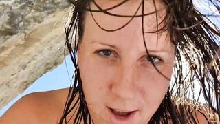 STEP MAMMA PUMPING ON A NUDUISTIC BEACH WITH STEPSON WHILST HUSBANDS SWIM. - 12 image