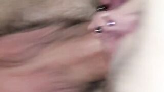 Filling her love tunnel after a night of male+male+female enjoyment