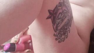 Petite obese altgirl orgasming with rabbit sex-toy, tattooed and pierced with lots of groaning