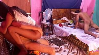 Christmas bengali Sex Intensive taut slit banging with A stupid slender sluts with 2 boys Sex