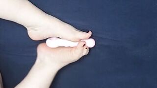 wish me to play with your toy as I give footjob to my owntoys????