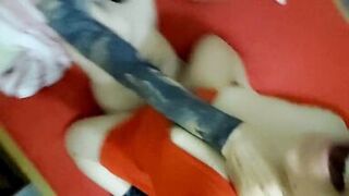 Masked gal stuffed, used, screwed in her pretty red suit - Dazzlingfacegirl