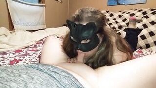 Kitty gives amazing oral-service