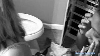 Hot non-professional mammas sharing hard dick in trio