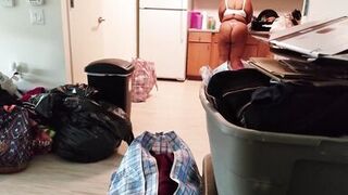 big beautiful woman gives the moving chap a admirable tip