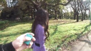 Japanese FLOOZY WIDENS LEGS ON THE OTTOMAN AS A GIANT DICK DRILLS HER SLIT - 2 image