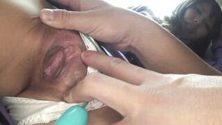 Japanese FLOOZY WIDENS LEGS ON THE OTTOMAN AS A GIANT DICK DRILLS HER SLIT - 4 image