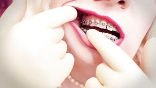 ASMR episode: mother I'd like to fuck wearing double layer medical gloves and showing braces. 4k movie scene fetish sounding. Arya Grander