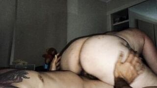 Sexywifedd twerks on my large cock cumming hard previous to I give her a large thick creampie - 12 image