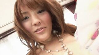 JAPANESE WENCH GAGS ON MASSIVE COCKS THEN RIDES ON A LARGE ONE HARD