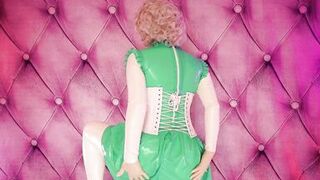 White Latex Rubber Catsuit Medical Fetish Tease Movie Scene - Hawt Pin Up mother I'd like to fuck Arya Grander - 15 image